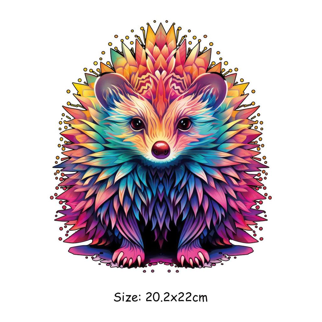 Colorful Hedgehog Heat Transfer Sticker, DIY Animal Pets Iron-On Decals For Clothes, T-Shirt Making, Pillow Decorating, Clothing Supplies & Appliques