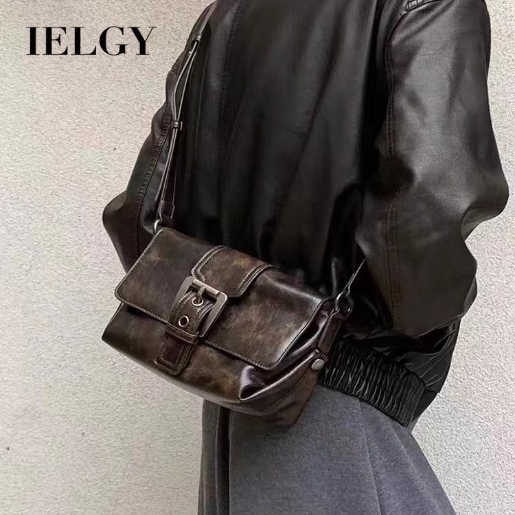 Ielgy Melade Style Baguette Bag Retro All-Match Hot Girl Texture Portable Underarm Small Square Bag