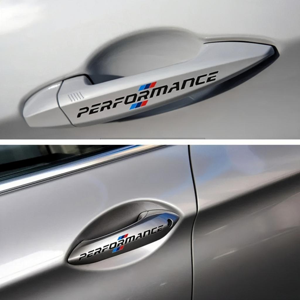 4Pcs M Performance Side Door Handle Decor Stickers Car Styling Vinyl Decals For BMW F10 F20 F30 E90 E60 E46 E39 X3 X5 G30 Models EJ3