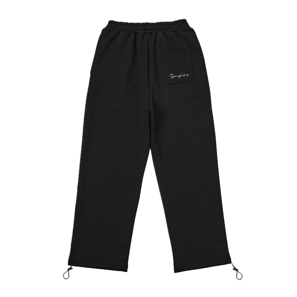 DANGLEDROP Embroidered Sweatshirt Wide Fit Pants Black