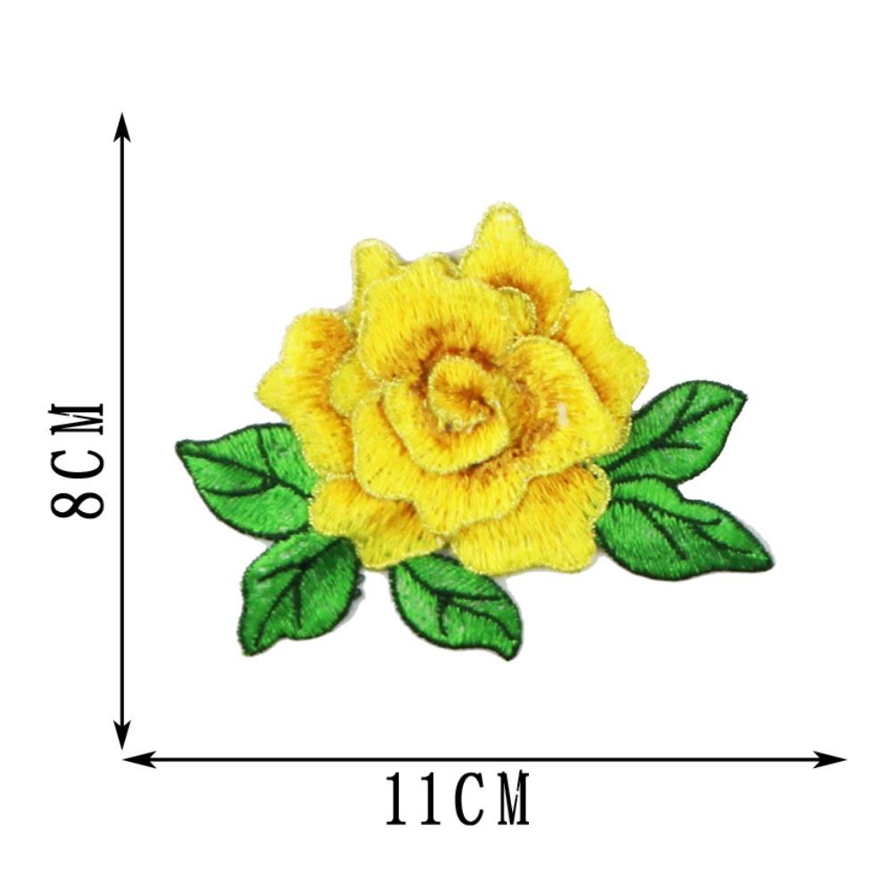 DIY Handmade Embroidery Flower Patch Polyester Fiber Floral Patches Embroidery Repair Patch Jeans