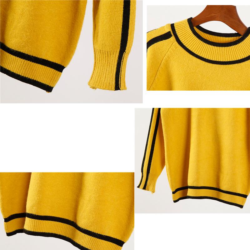 Hirsionsan Autumn Winter Sweater Women 2021 O Neck Knitted Pullovers Female Soft Basic Striped Jumper Casual Thicken Sweaters