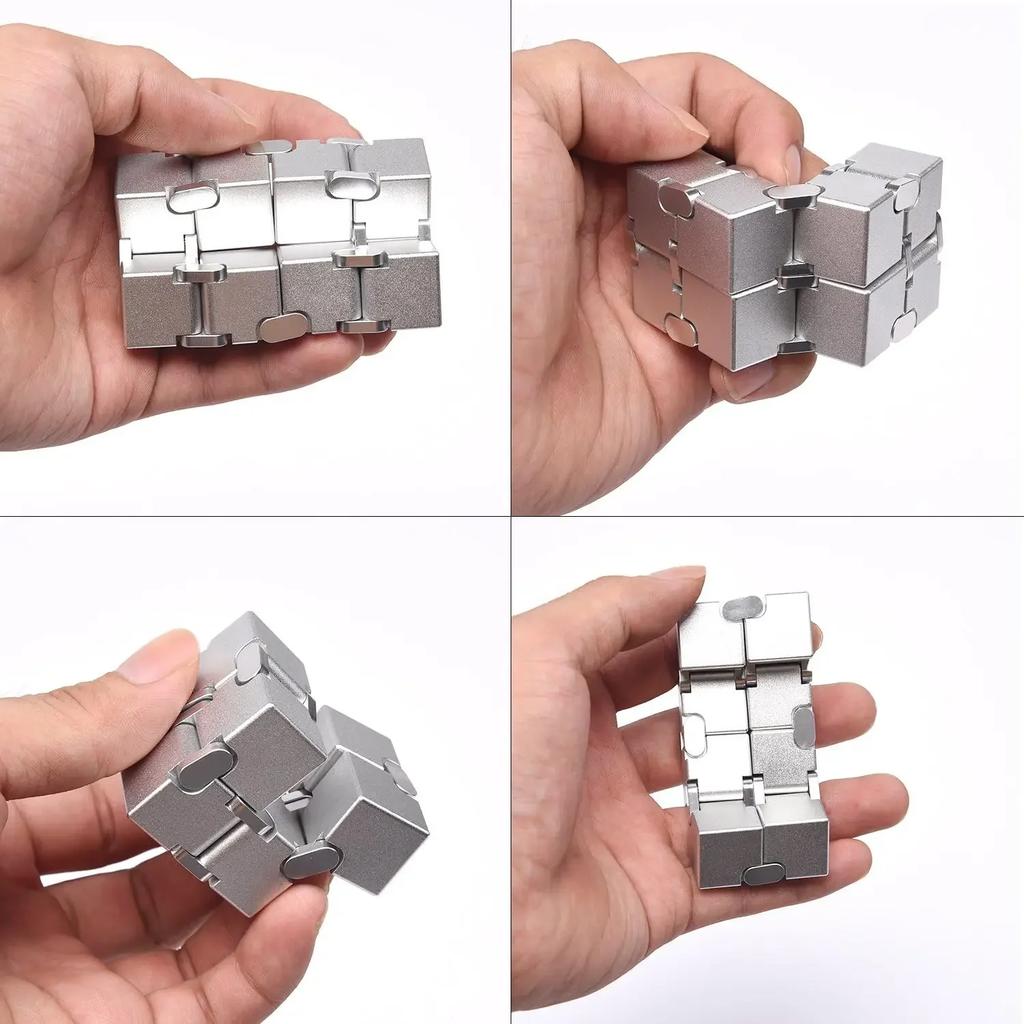 Alloy&Plastic Infinity Cube Fidget Toy Ultra-Durable Sensory Stress Reliever for Adults & Kids Anxiety Relief Gift