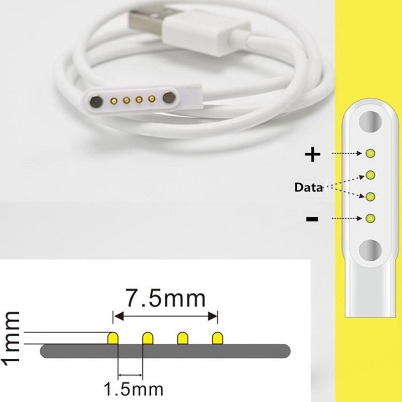 Магнитное зарядное устройство Usb 2.0 кабель для зарядки шнур питания 4-контактный для смарт-часов Kw88