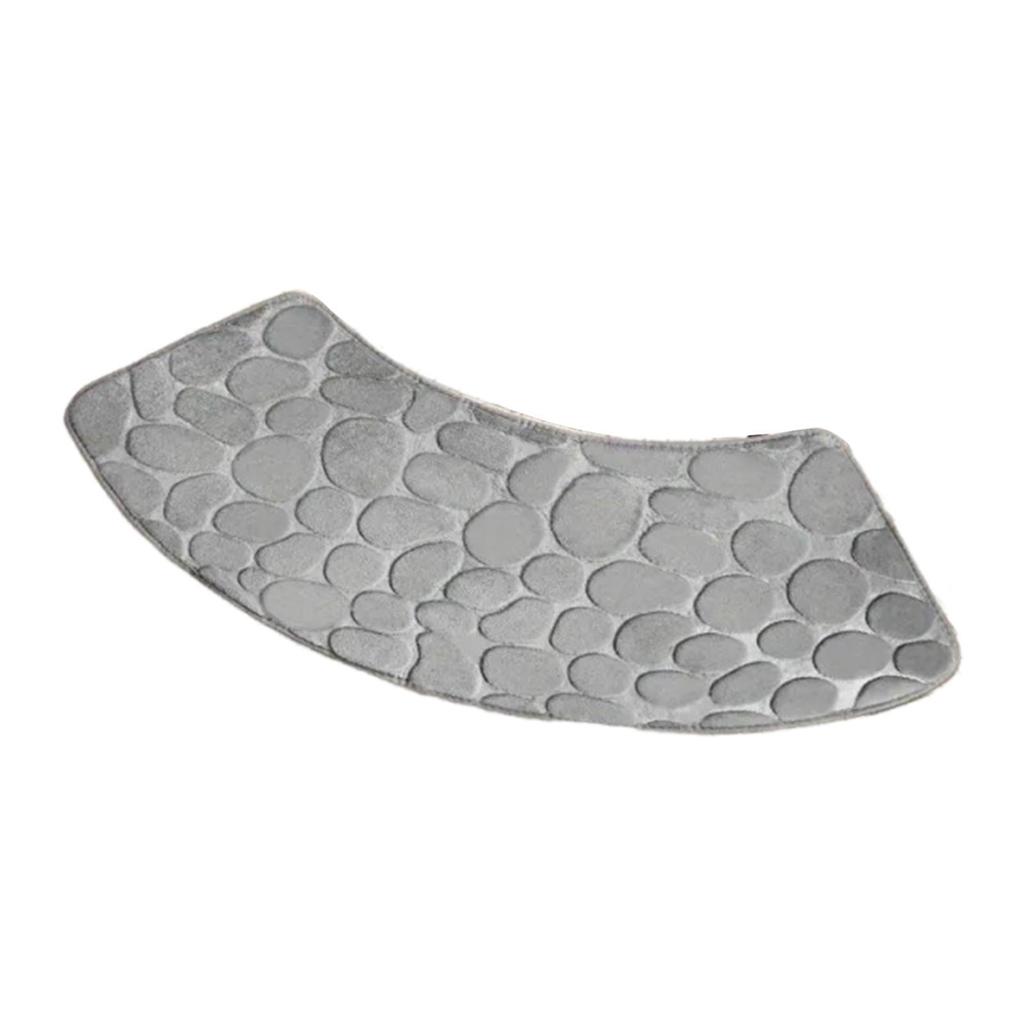 Curved Shower Bath Mat Anti Slip Household Decor Bath Rug Fan Shaped Foot Rug for Tub