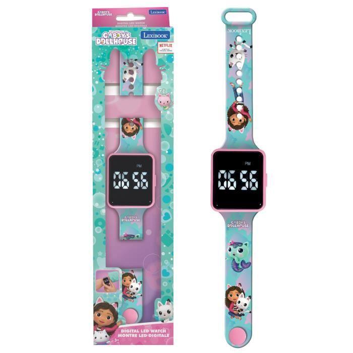 Lexibook - Gabby et La Maison Magique - Montre LED - Bracelet ajustable - Affichage 12h ou 24h - Des 6 ans