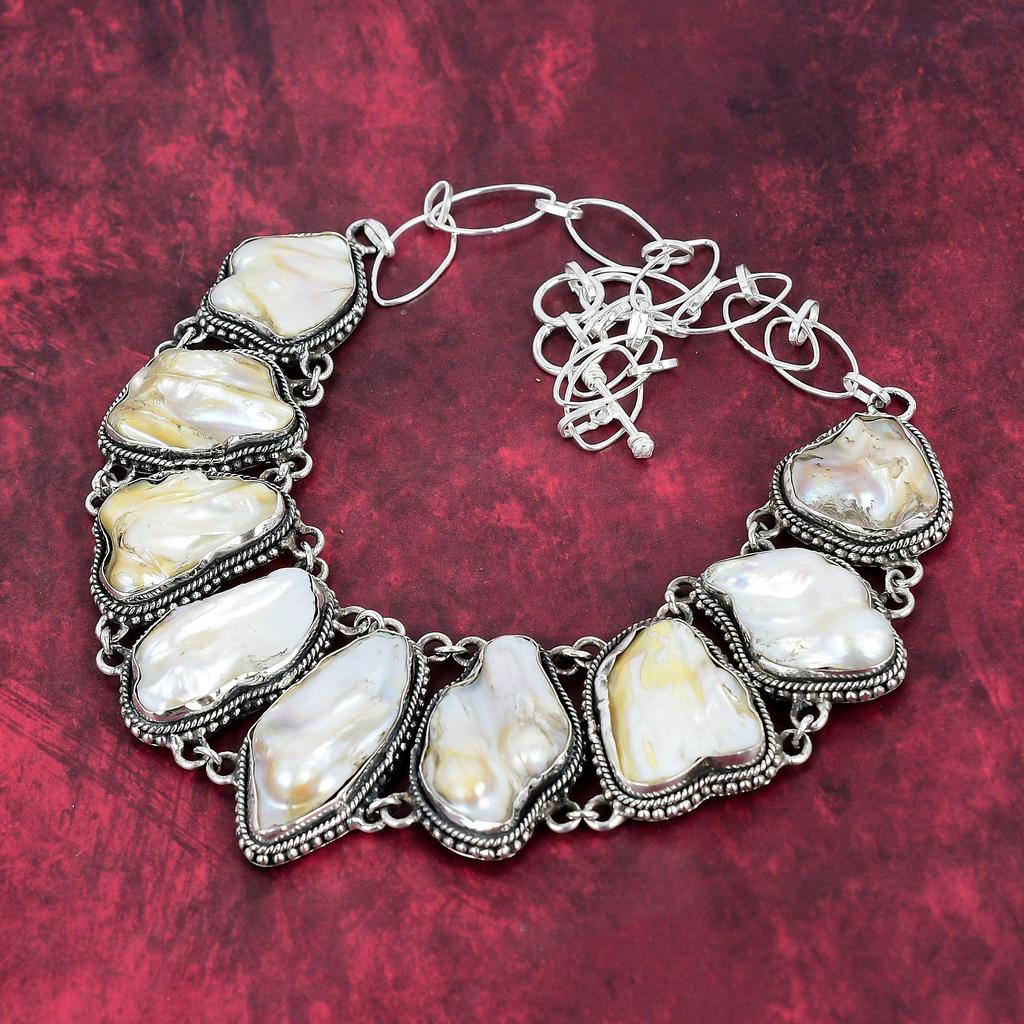 Жемчужное ожерелье Blister Biwa, ювелирные изделия из драгоценных камней, регулируемое ожерелье-цепочка из стерлингового серебра 925 пробы, подарок для женщин, ожерелье ручной работы