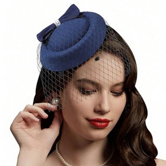 Шляпка-fascinator для женщин, леди 20-х 50-х годов, винтажная шляпка-таблетка, свадебная, для коктейля, чаепития, головной убор с вуалью
