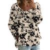 Женский повседневный модный свободный топ с круглым вырезом и цветочным принтом, с длинным рукавом