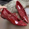 French-Style Insole Height-Increasing Single Women'S Pair, Bow Pointed-Toe Flat Shoes, Niche High-End And Elegant Evening Women'