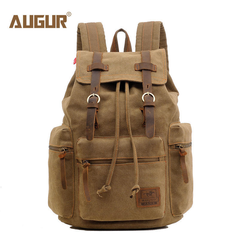 AUGUR canvas bag retro men's bag backpack computer bag student bag source