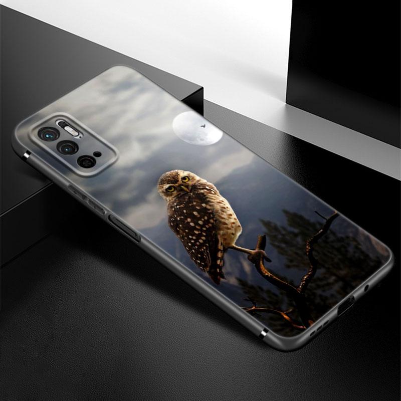 Чехол для телефона с милой совой и животным для Xiaomi Redmi Note 7 8 9 10 Lite 11 11E 11T 12 Pro 11S 4G 10T 5G 8T 9S 10S, мягкий черный чехол из ТПУ