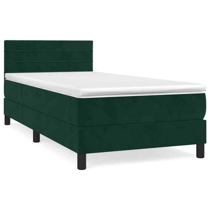 Maison Exclusive - Sommier à lattes de lit avec matelas Vert foncé 90x200 cm