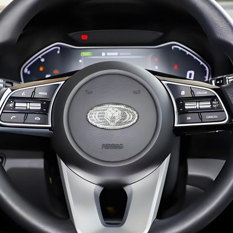 1pcs lion carbon fibre 3D 6cm steer wheel emblem Sticker Car Steering Wheel Car Interior Emblem Car styling Accessories For KIA rnqt40