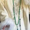 Длинное бусинное ожерелье из 108 бусин, традиционное, в древнем стиле, с кисточками, в китайском стиле, с цепочкой, носимое через плечо, для женщин и девочек