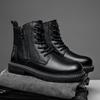 2024 Новые мужские кожаные ботинки Зимняя обувь для снега Удобная обувь для улицы Ботильоны для отца Мотокросс Боковая молния Мужские зимние ботинки