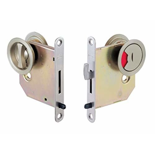BEST Round Hook Lock with Indicator, 50mm Backset, for Doors 28mm-32mm Thick, Satin Nickel, 265T SN