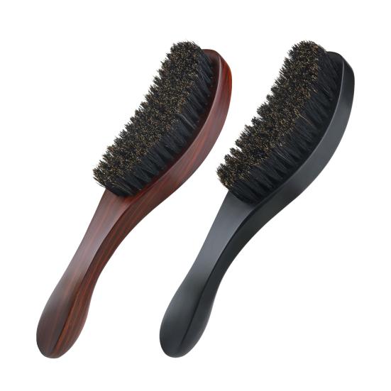 Wave Brush Men Styling Wooden Beard Brush Bristle Hair Brush Beard Styling Accessory for Home Salon Travel
