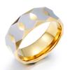High Quality 8MM Wide Gold Color Tungsten Carbide Ring Men Women Fashion Cool Luxury Rings For Man Women Wedding Jewelry