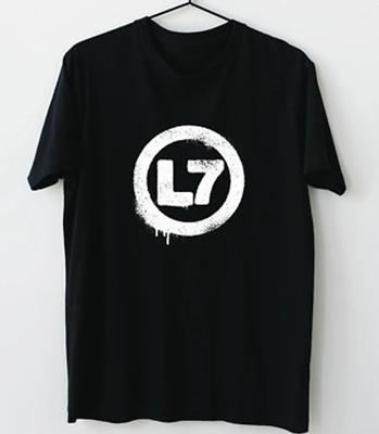 Базовая футболка L7 с логотипом группы Черная футболка С КОРОТКИМ РУКАВОМ Унисекс Все размеры Унисекс Футболка