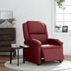 Electric Recliner Chair Burgundy Synthetic Leather