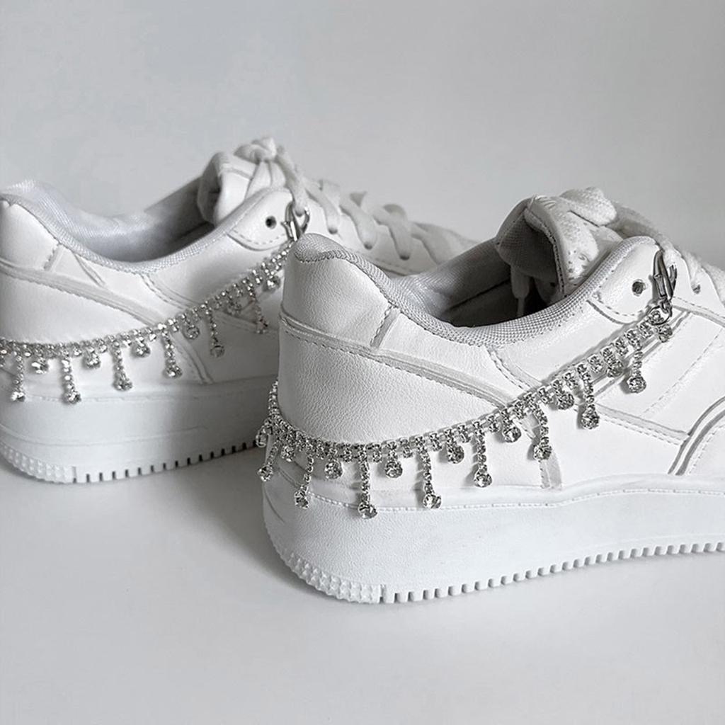 Регулируемая цепочка для обуви, уникальное металлическое украшение со стразами для каблука, универсальный аксессуар для обуви для подростков и взрослых