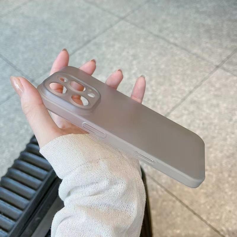 Совместимо с чехлом для iPhone 16 Pro Max, 15 ультратонкие матовые чехлы, 14 Pro полупрозрачные 13 текстура кожи 16 защитные чехлы