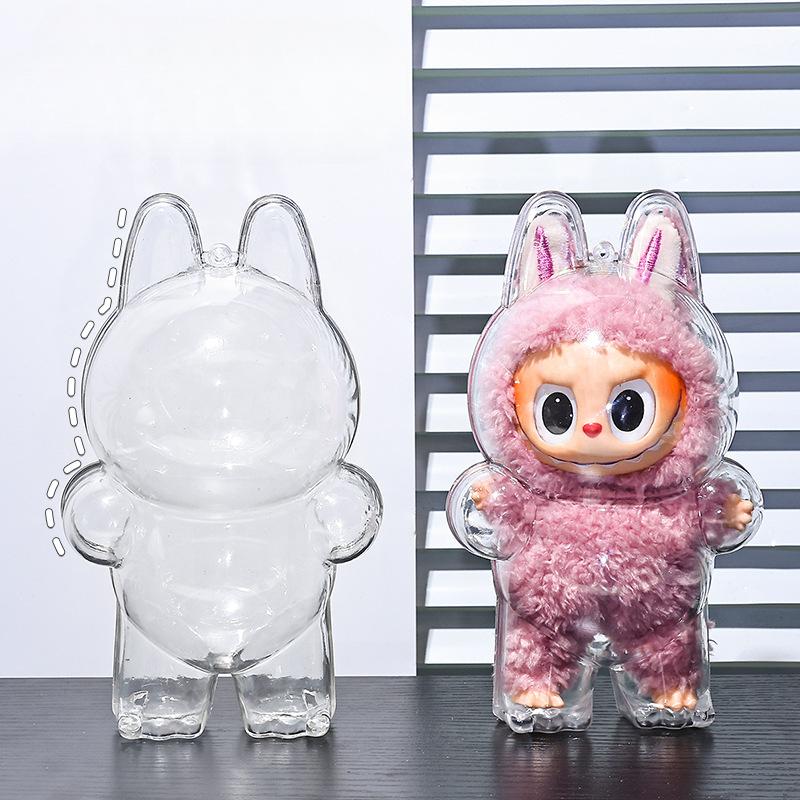 (Нет куклы)Прозрачный защитный чехол для куклы LABUBU, первое поколение Labubu, второе поколение, праздничный рюкзак, коробка для хранения подвесок