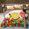 Сладкий Конфетный Комплект Квилтов для Девочек Мальчиков Подростков, Комплект Покрывал на Кровать на Тему Леденцов Кинг Десертное Стеганое Покрывало Мультяшный Стиль Покрывало на Кровать