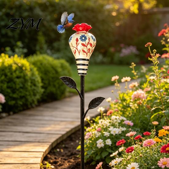 Retro Sculptural Bird Decor Hummingbird Feeder for Outdoors, Resin Feeder, Weather Resistant Station Garden Ornament Backyard Porch Decoration Feeders
