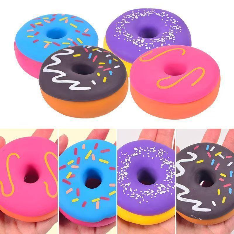 Donut Anti-Anxiety Squishy Toy Soft TPR Stress Relief Squeeze Fidget Toy for Kids Home Play Holiday Gift