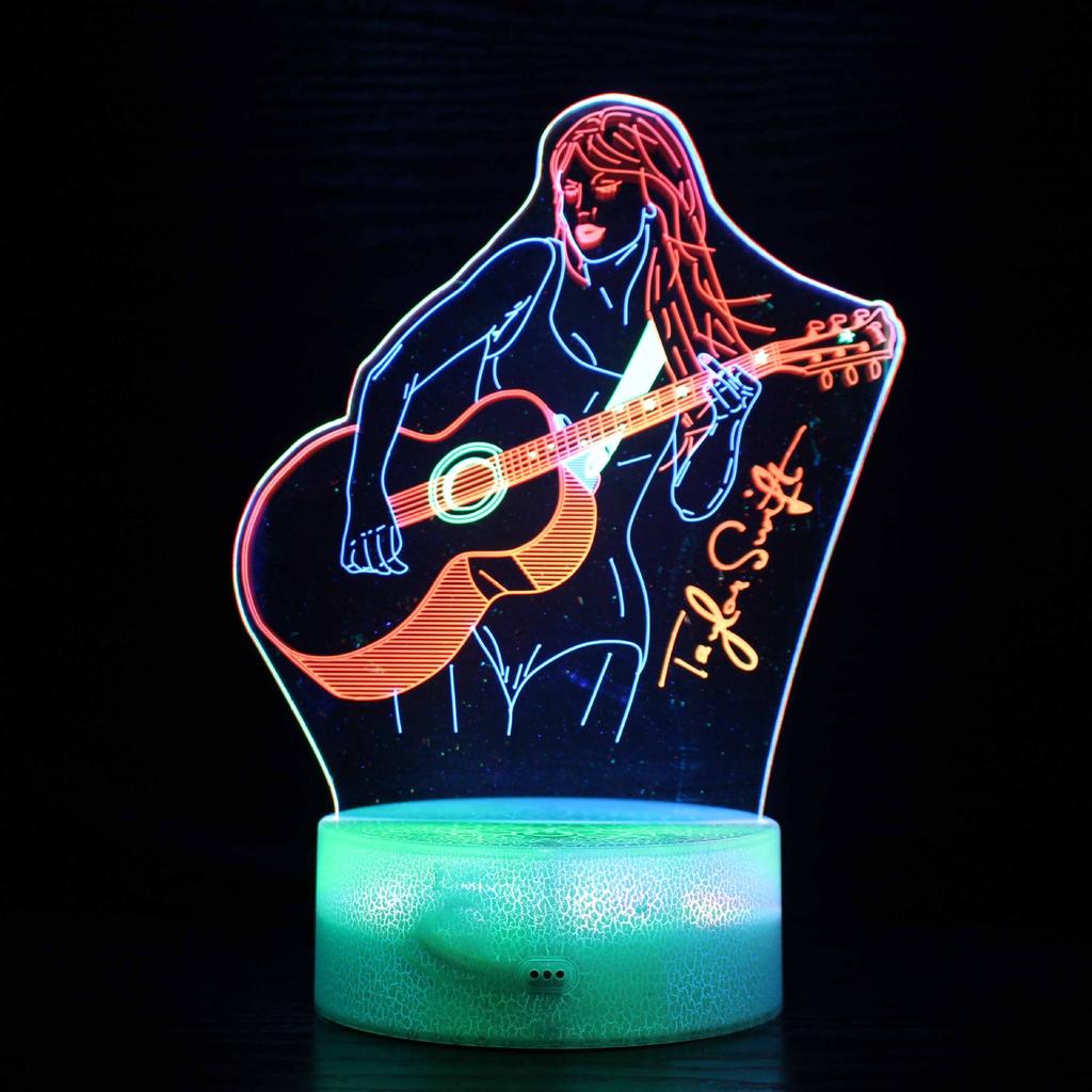 Музыкальная гитара Тейлора музыкальная нота наушники серия окружающий свет USB красочный RGB ночник маленькая настольная лампа