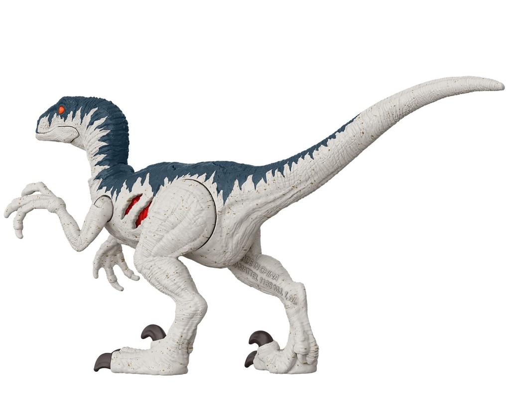 Миниатюрная фигурка Mattel JURASSIC WORLD Real Velociraptor возрастом 10 лет и GWN14 Grey со средними повреждениями! [Общая длина приблизительно. 20см] [3 вверх]