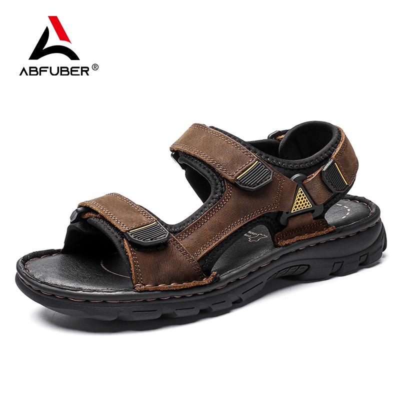 Классические мужские сандалии из натуральной кожи Sandalias Outdoor Antislips Slippers Comfy Handmade Summer Men Shoes Beach Sandals Large
