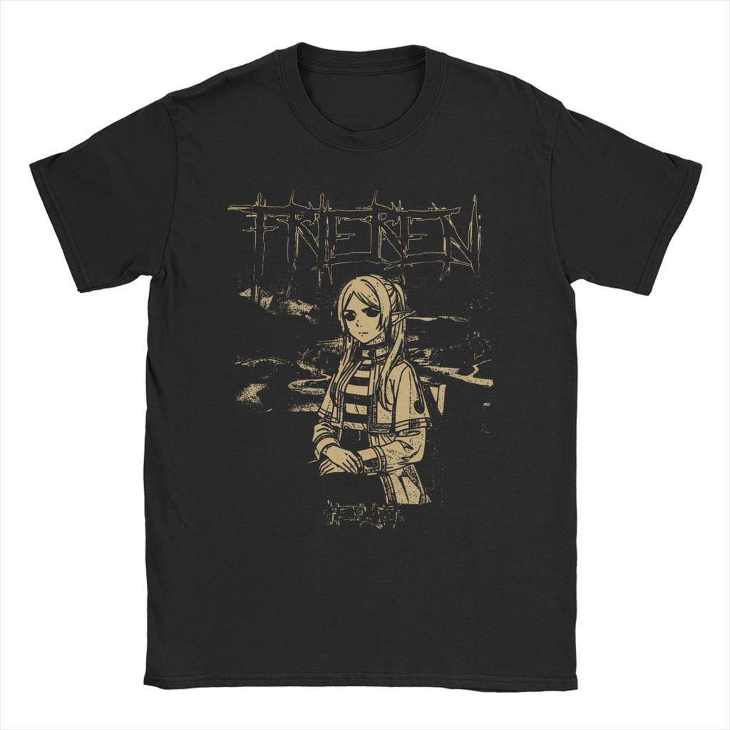 Frieren T Shirt for Unisex Women 100% Cotton Humorous T-Shirt Round Collar Tees Short Sleeve Clothes 4XL 5XL 6XL