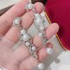 Elegant High-End Pearl Zircon Earrings for Women - Retro Luxury Statement Jewelry