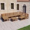 Day and Night - Day and Night Garden Furniture 10 Pieces and Cushions Honey Brown Pine Wood