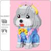 93007 Animal World Teddy Poodle Dog Bow Schoolgirl Pet Doll DIY Mini Diamond Blocks Bricks Building Toy for Children No Box