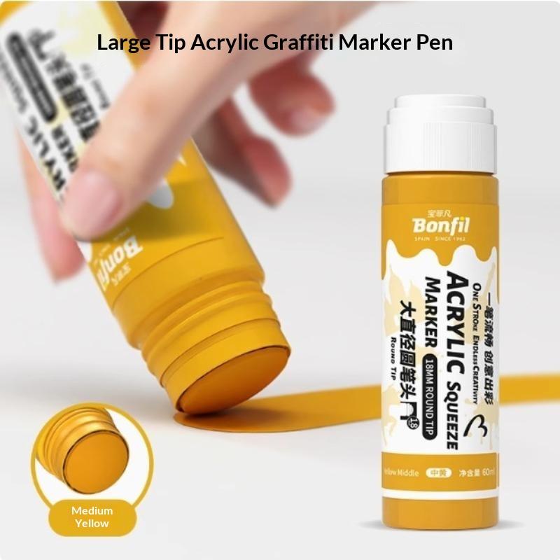 1Pcs 3Cm Jumbo Felt Tip Acrylic Paint Markers Graffiti Jumbo Colored Markers For Rock Painting Stone Ceramic Glass Wood Canvas