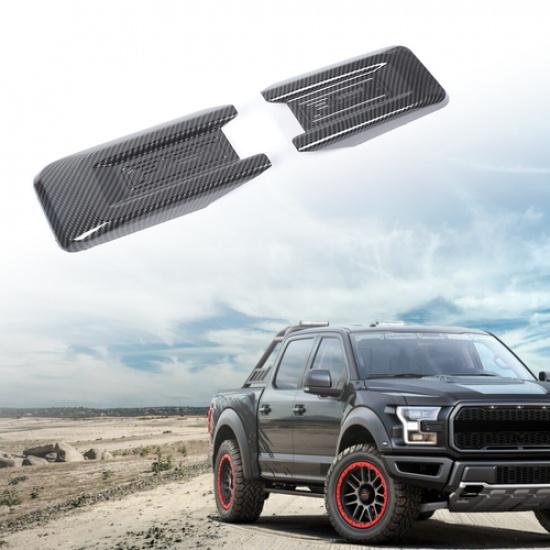 Front Bumper Headlight Grille Cover Trim Bezels For Ford F150 2015+ Carbon Fiber