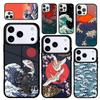 Чехол Case для iPhone 17 Air 16 Pro Max 15 Plus 11 13 Mini 14 12 Задняя крышка телефона Японское искусство волн
