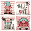 Pillow Cover Valentine's Day Linen Letter Striped Printed Pillow Living Room Decoration Cushion Cover