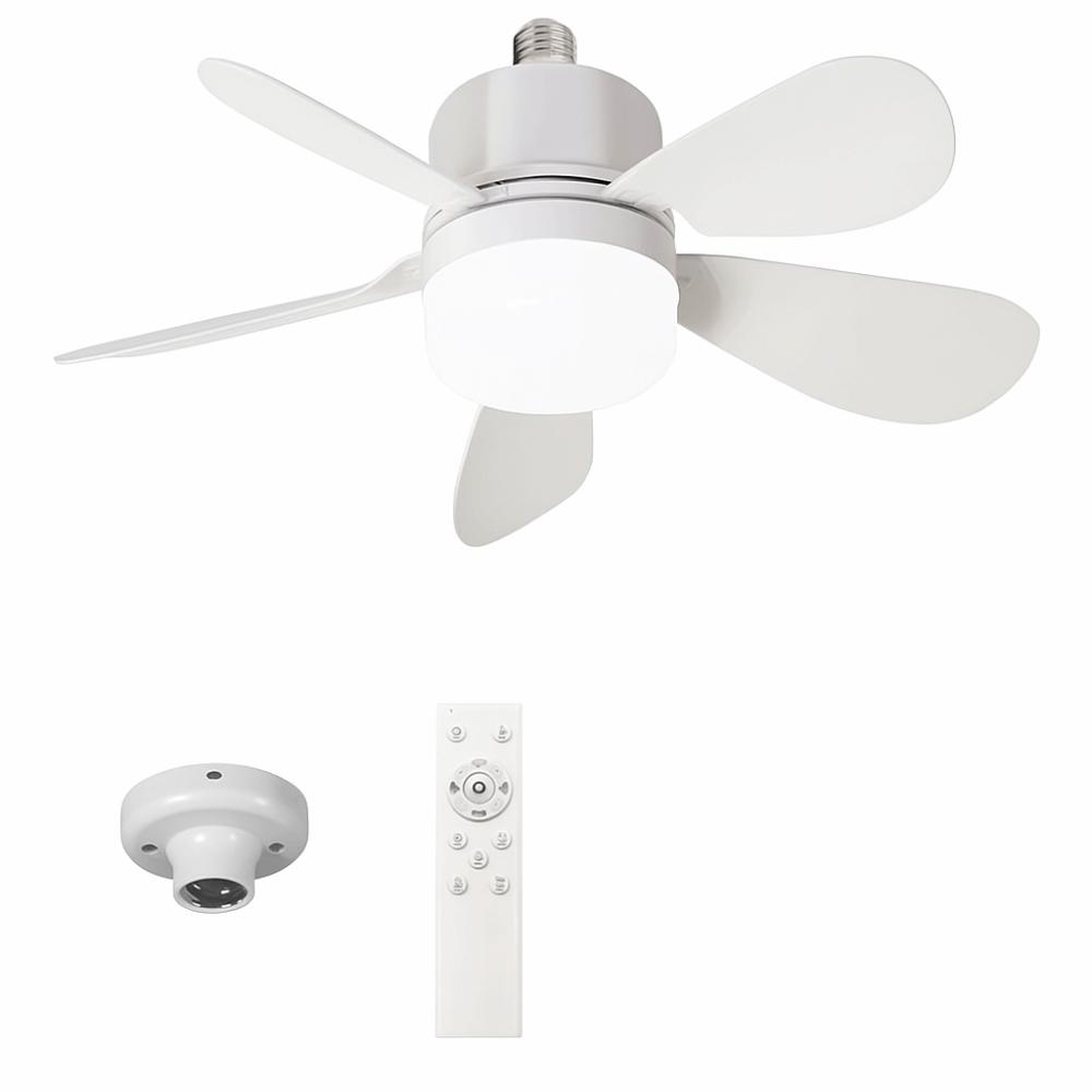 with E27 Base E27 Screw Ceiling Fan Light Mute Design 3 Color Lights Fan Home Decor