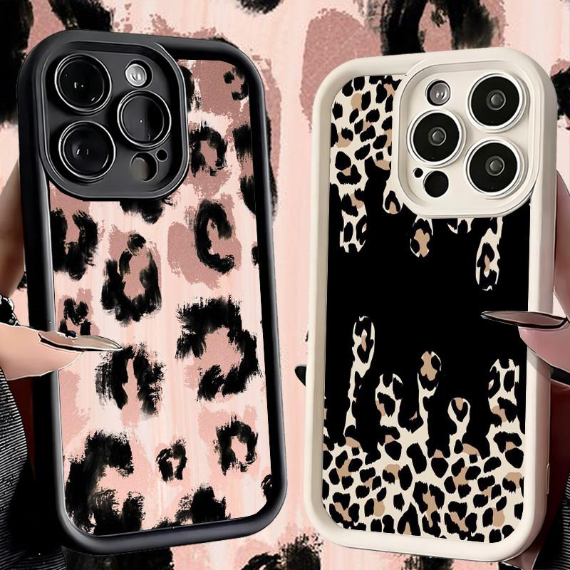 Чехол для телефона iPhone 17 Air 16E 15 16 Pro Max Леопардовый принт Трендовый дизайн Чехол 14 Plus 13 12 Mini Мягкий силиконовый Fundas