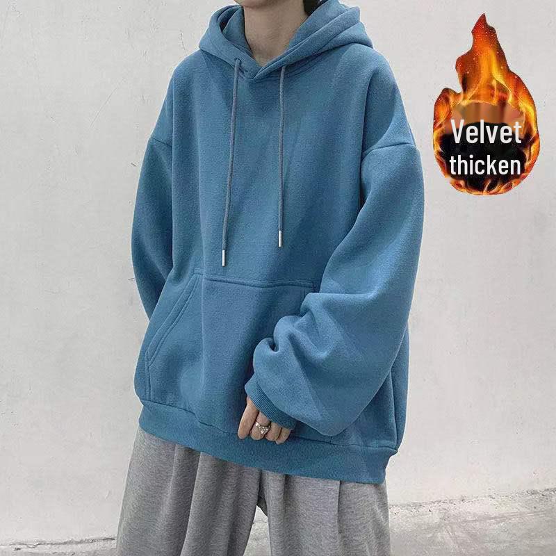 Мужская толстовка свободного кроя с капюшоном в корейском стиле осень/зима