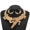 Creative Decoration Rhinestone Crocodile Design Women Necklace And Earring Set