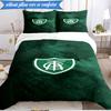 3PCS Green Shield Emblem Design Printed Soft Bedding Set,Including 1pc Duvet Cover And 2pcs Pillowcases Perfect for Bedroom, Dormitory, Fan gift