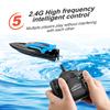 Лодка с дистанционным управлением, 2,4G, 20 км/ч, высокоскоростная водонепроницаемая скоростная лодка с дистанционным управлением и светодиодными фонарями