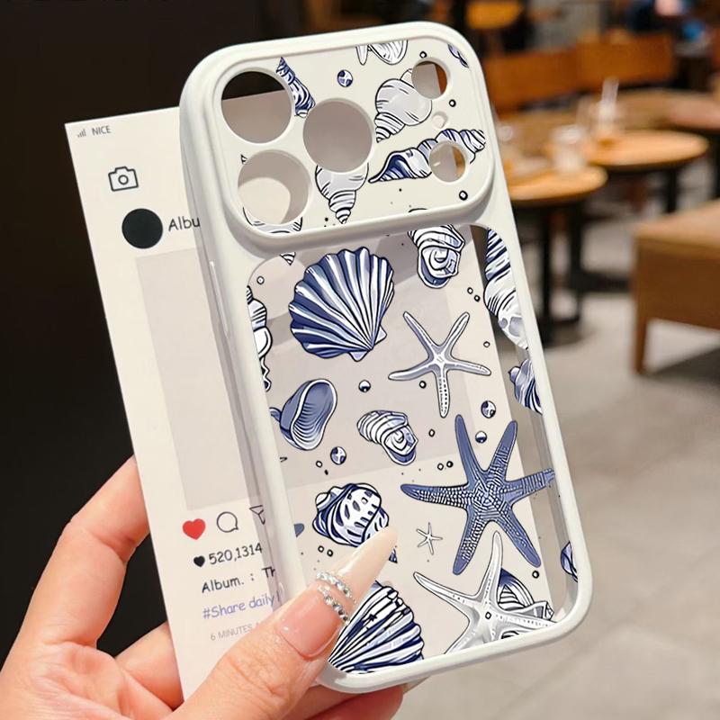 Чехол с принтом китовой акулы для iPhone 17 Pro Max, для iPhone 16 15 14 13 Pro Max, роскошный гибридный TPU+PC, прозрачная задняя панель, жесткая крышка