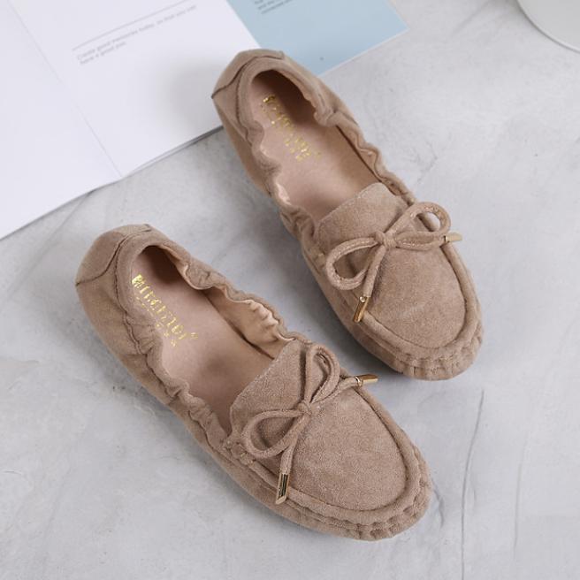 Fashion Doudou Shoes Women's Fashion Flat Outer Wear Lazy Soft Bottom Large Size All-match Comfortable Pregnant Women Work Shoes